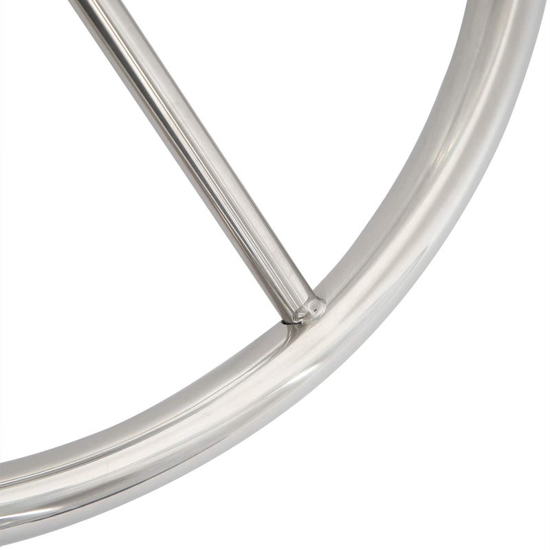 NovelBee 5 Spoke Dia.13-1/2" Stainless Steel Boat Steering Wheel with Control Knob and Cap - Image 5